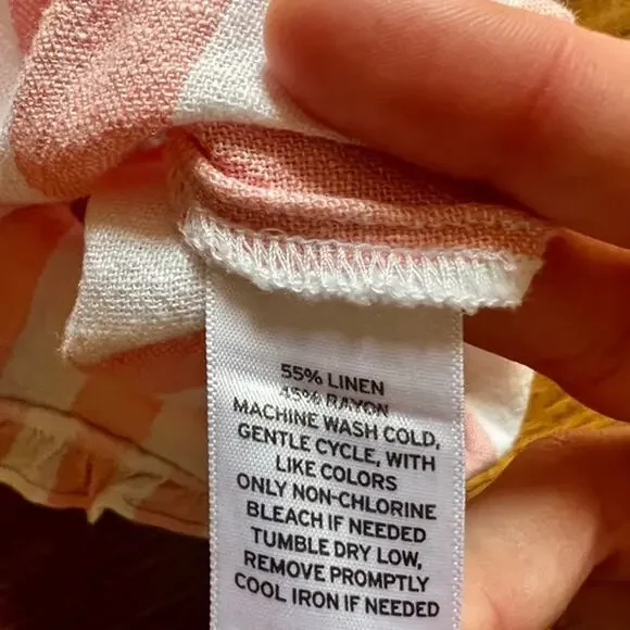 Abound Pink & White Linen Shorts- XS - Picture 3 of 4